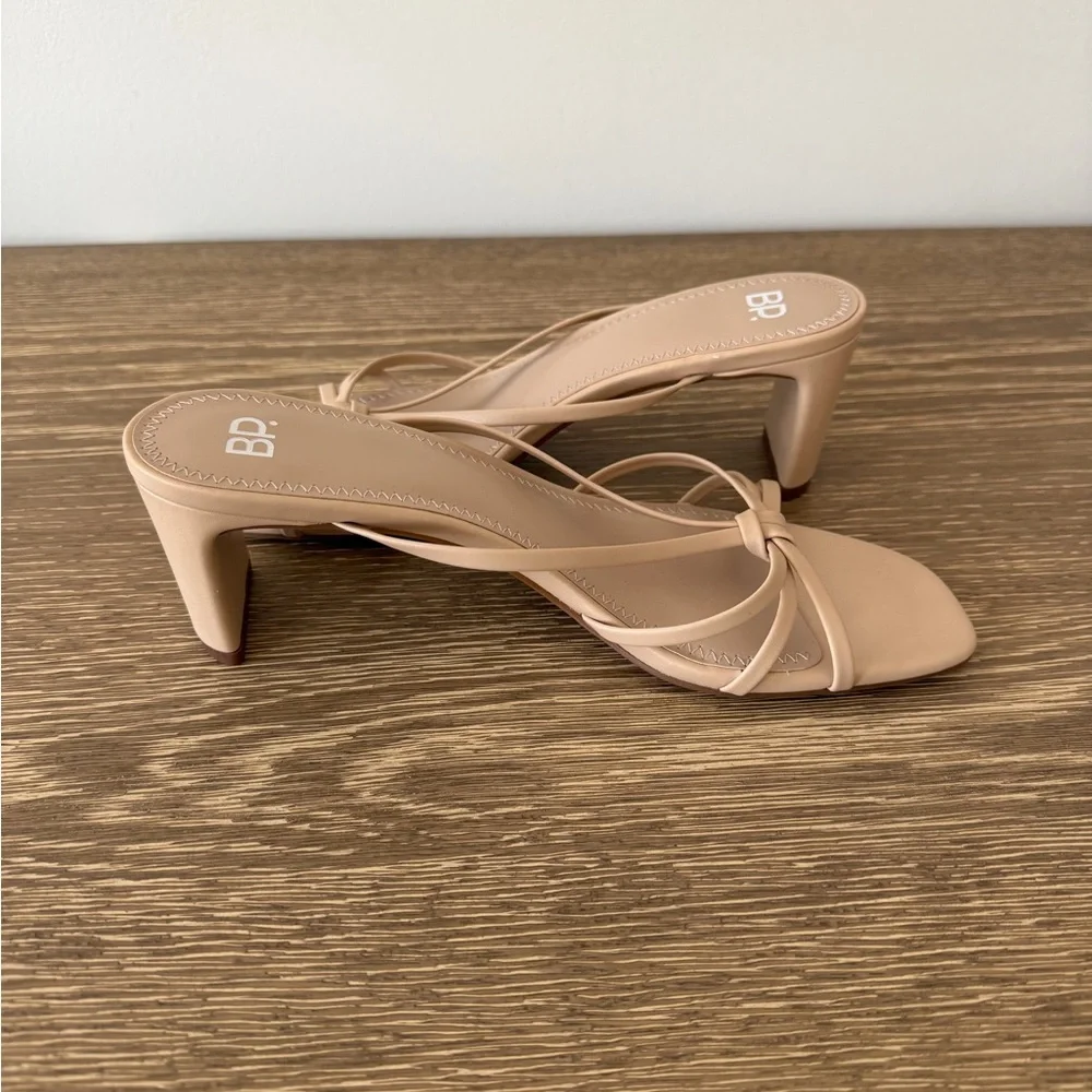 Women's Tan Strappy Heels - Picture 2 of 5